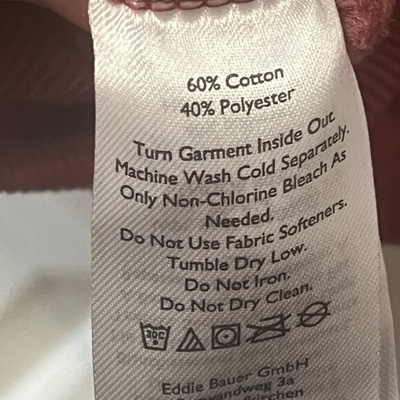 Eddie Bauer Maroon Burgundy Crewneck Sweatshirt Cozy Casual Men's Large - Picture 8 of 8